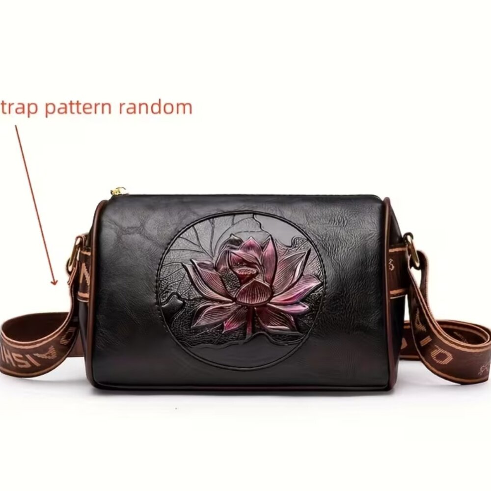 NWOT Vintage Square Floral Crossbody Bag Fashion Floral Pattern Purse - Picture 4 of 4